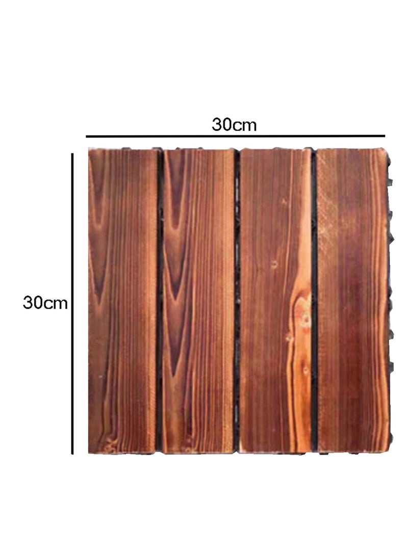 Wooden Floor Decking Tiles Office Home Garden DIY Tiles Interlocking Flooring 10pcs