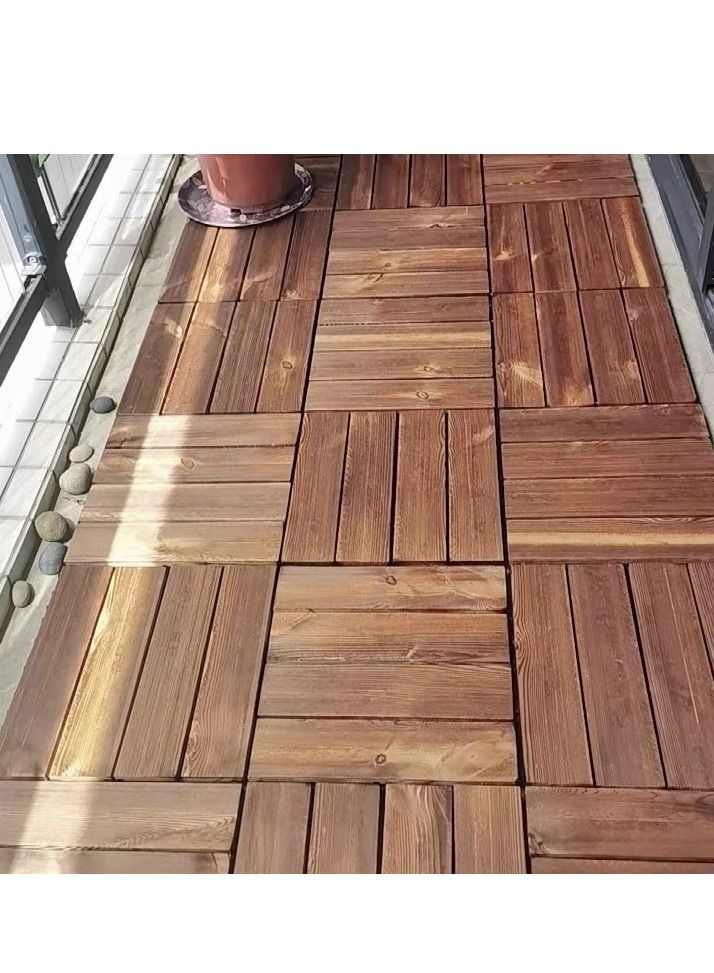 Wooden Floor Decking Tiles Office Home Garden DIY Tiles Interlocking Flooring 10pcs