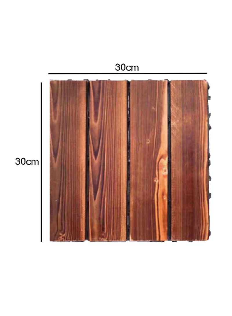 Pack of 10 Wooden Floor Tiles 30x30x3cm Wood Decking Office Floor Tiles Wooden Garden Tiles Brown