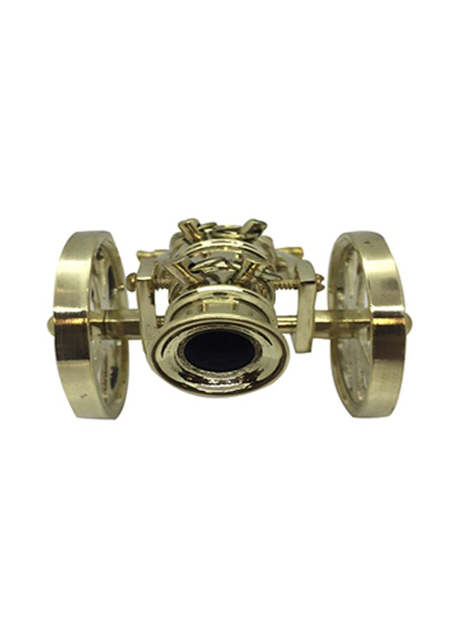 Handmade Pure Brass Cannon Tope Collectible Vehicle Gold 18x7.5cm