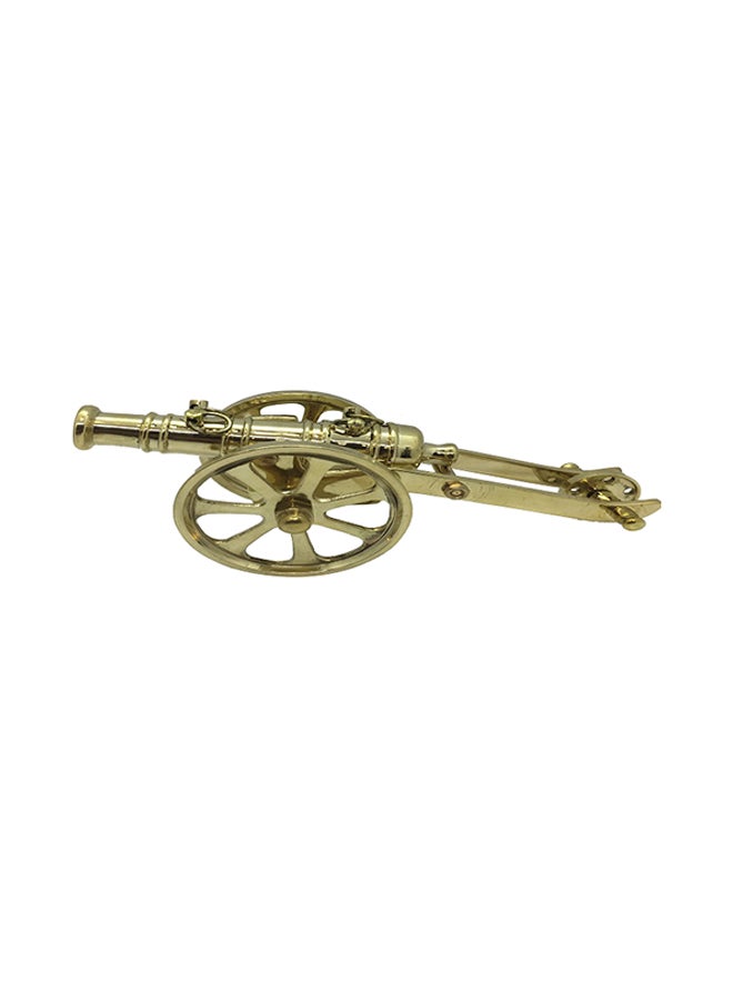 Handmade Pure Brass Cannon Tope Collectible Vehicle Gold 18x7.5cm