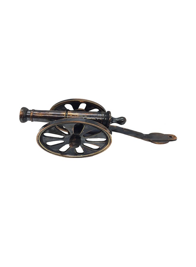 Handmade Pure Brass Cannon Tope Collectible Vehicle Brown 18 x7.5cm