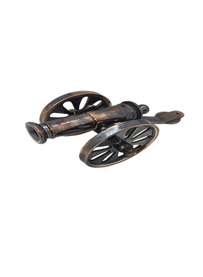 Handmade Pure Brass Cannon Tope Collectible Vehicle Brown 18 x7.5cm