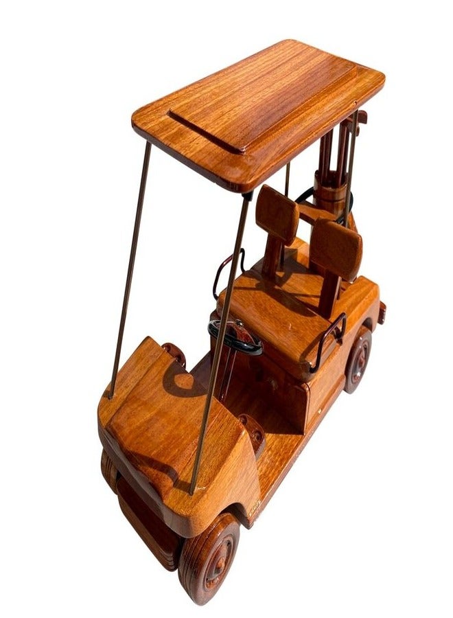 wooden golf cart model 27cm length