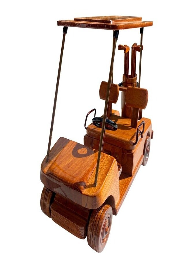 wooden golf cart model 27cm length