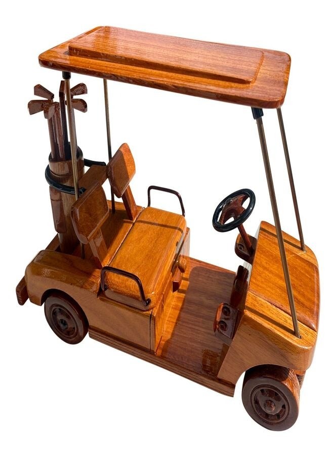 wooden golf cart model 27cm length