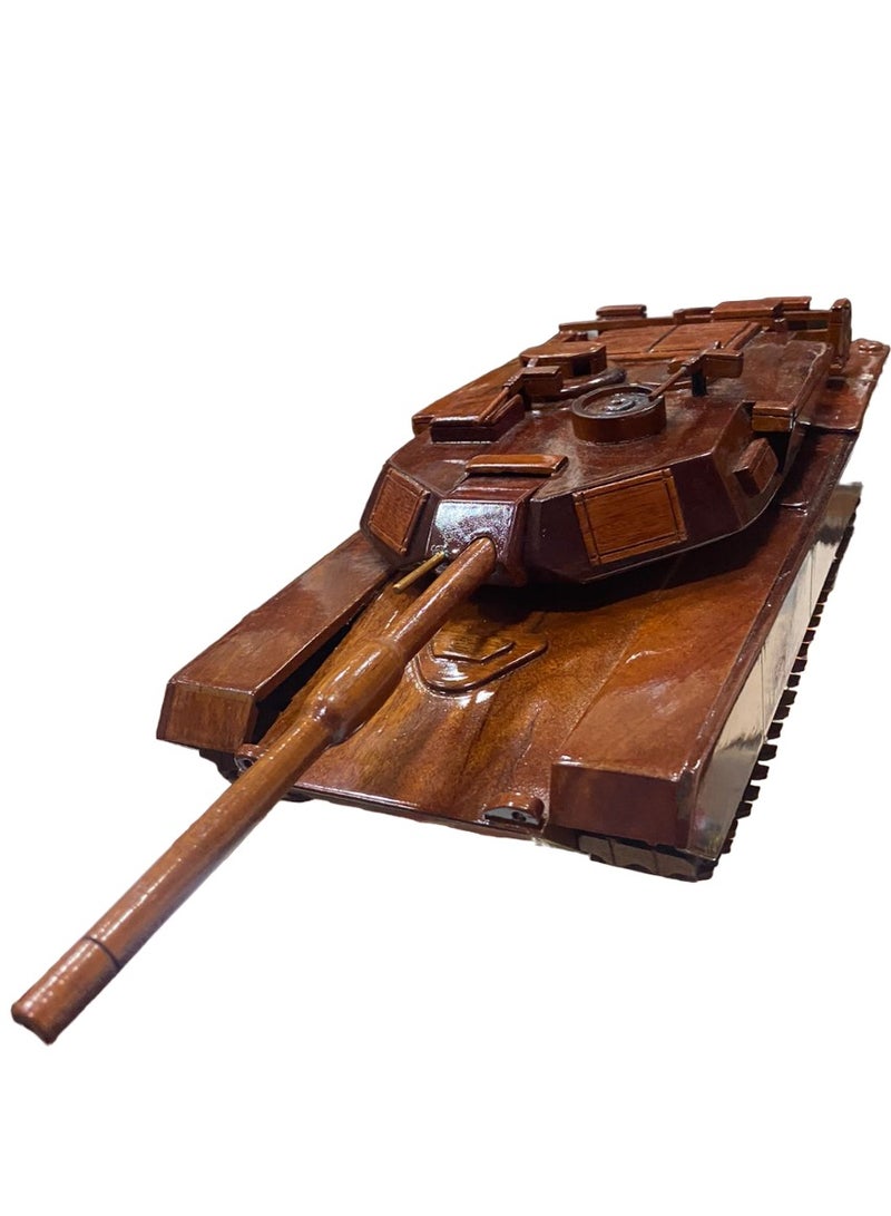 wooden army tank vehicle wooden model 31cm length