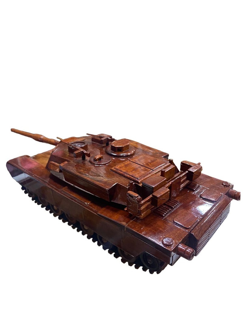 wooden army tank vehicle wooden model 31cm length