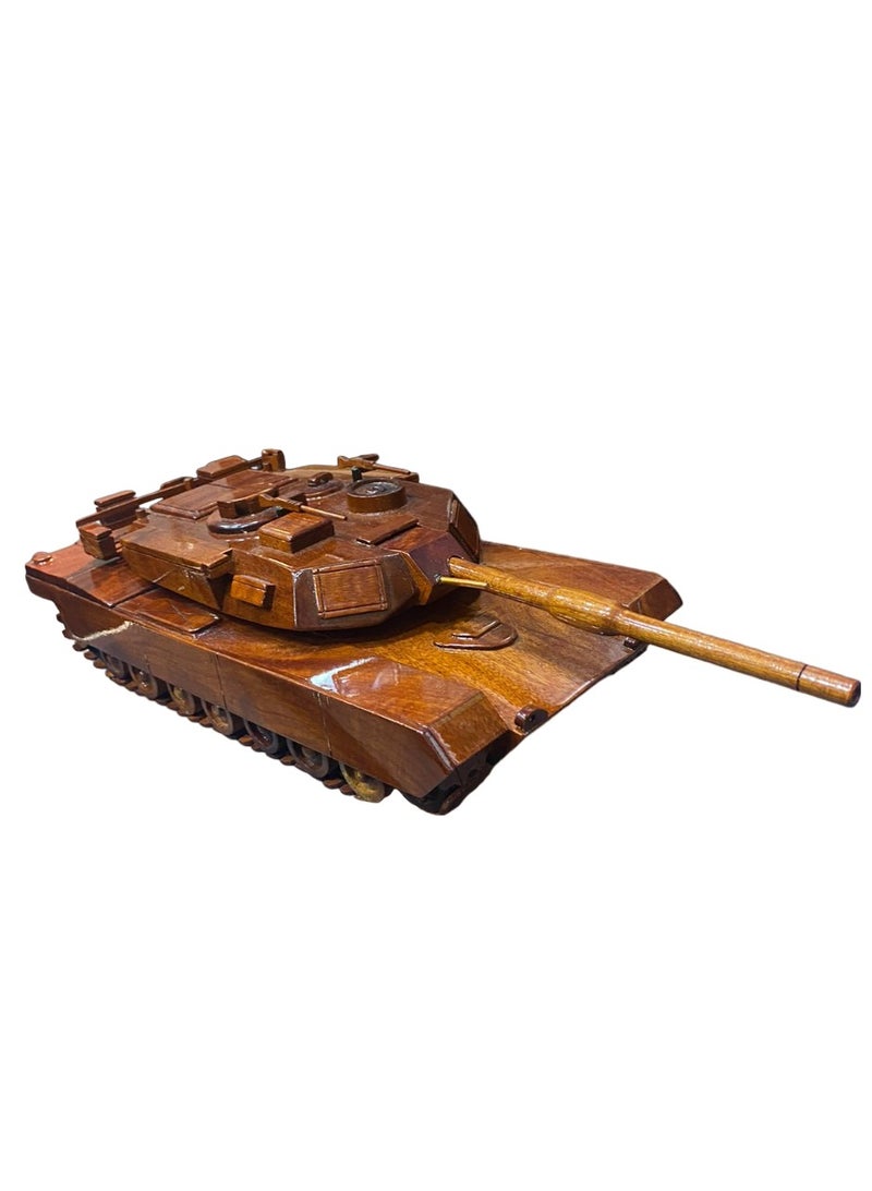 wooden army tank vehicle wooden model 31cm length