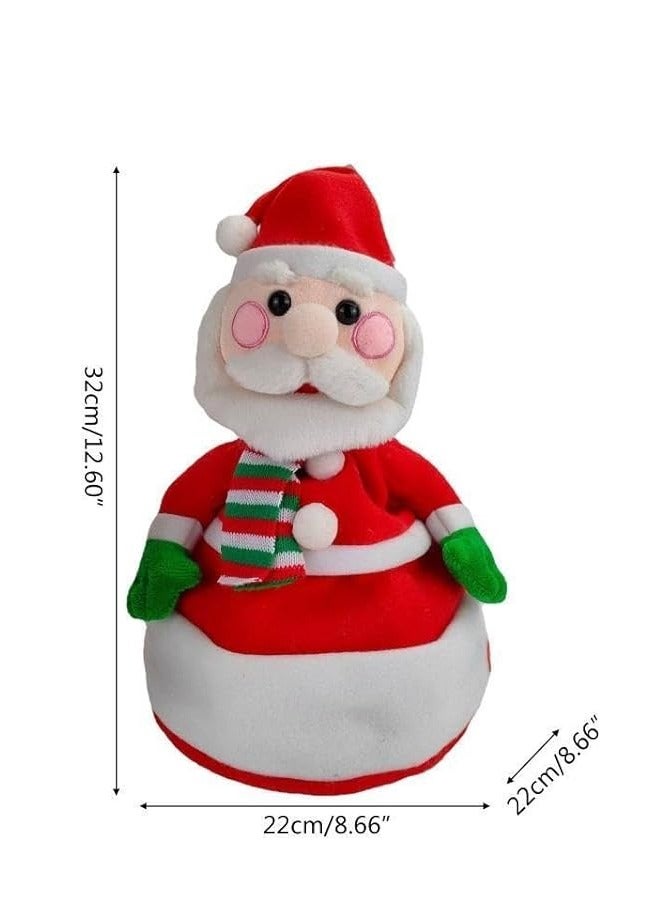 Brain Giggles LED Christmas Hat Moving Santa Hat Dancing Plush for Christmas Dolls Decoration Toy for Kids