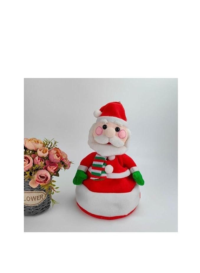 Brain Giggles LED Christmas Hat Moving Santa Hat Dancing Plush for Christmas Dolls Decoration Toy for Kids