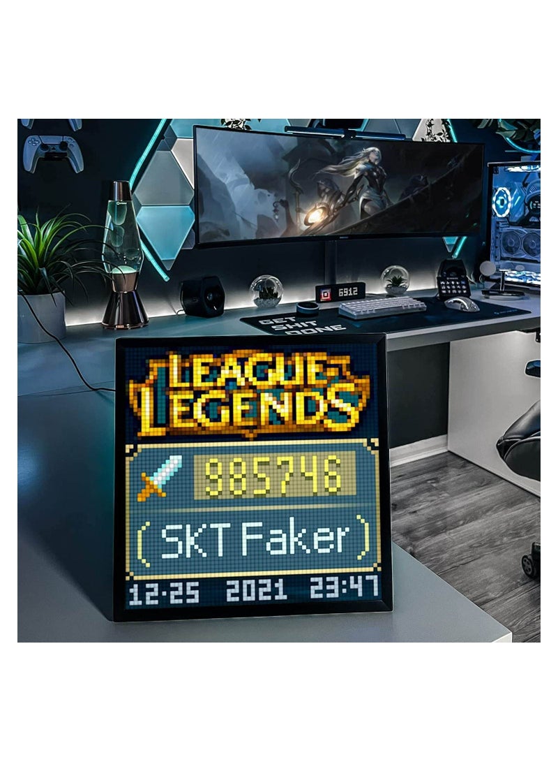 Divoom Pixoo-64 - WiFi Pixel Cloud Digital Frame with APP Control,64 X 64 LED Panel Display Frame for Gaming Room Decoration/Social Media Fans Counter