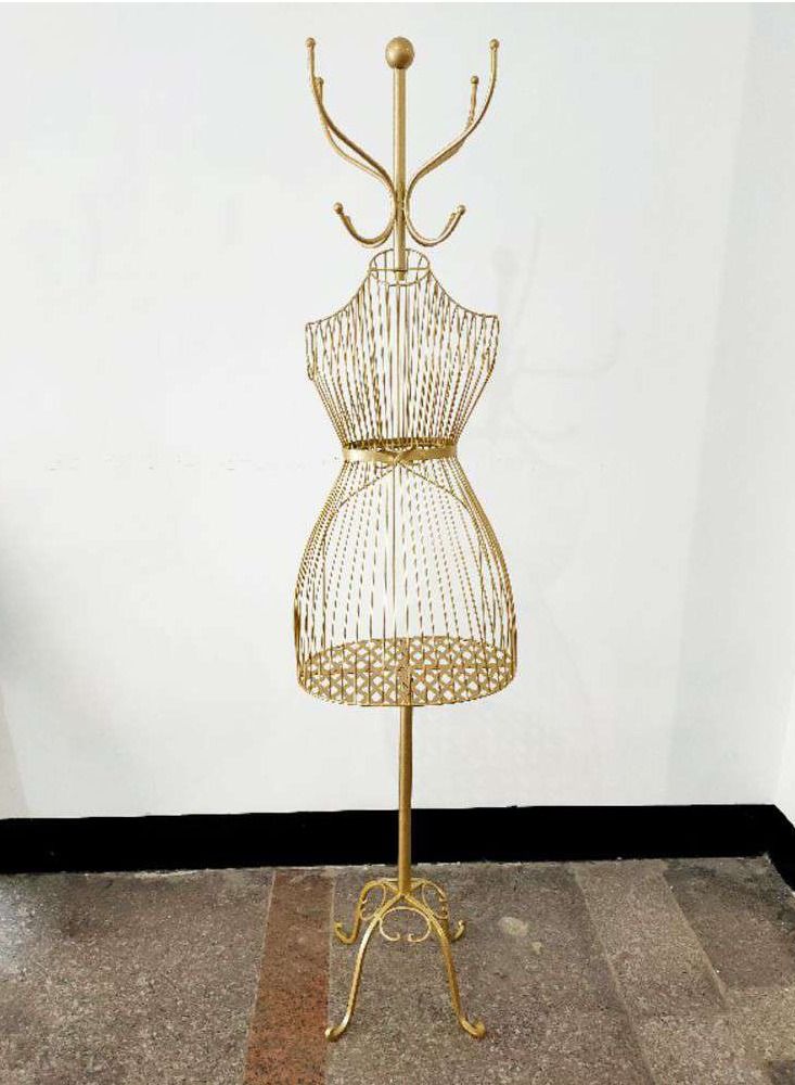 Female Mannequin Torso Body Dress Form Steel Wire Frame Decorative Flower Stand Display Metal Multifunction Mannequin