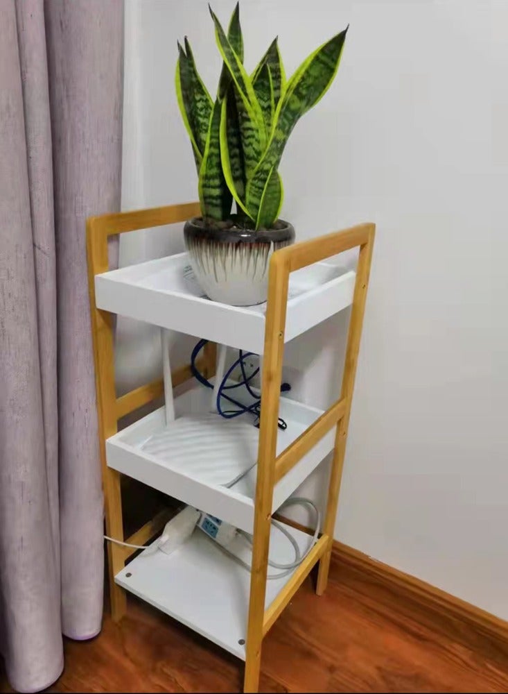 Bathroom Stand Wooden Display Stand Bamboo Kitchen Storage Organizer Flower Stand For Garden Book Shelf Plant Stand Shoes Rack Bathroom Corner Stand For Home Office