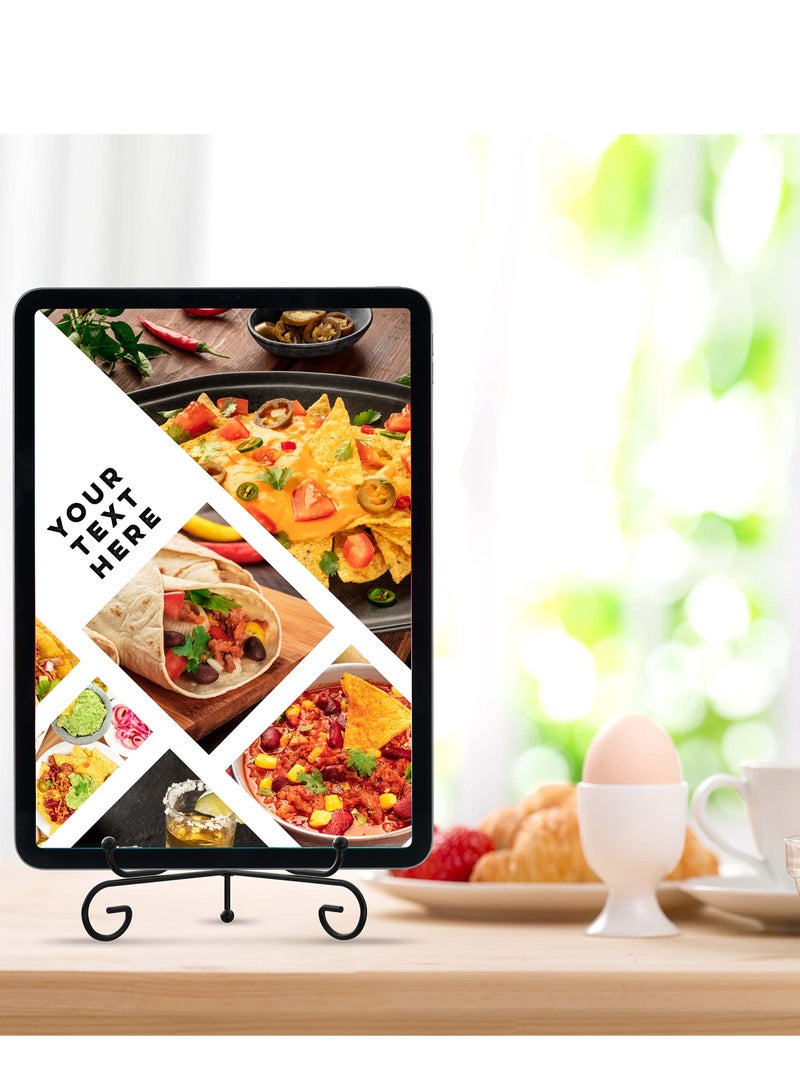 Iron Display Stand Black Plate Photo Holder for Displaying Frame Decorative Plates Tablets and Arts 6 PCS