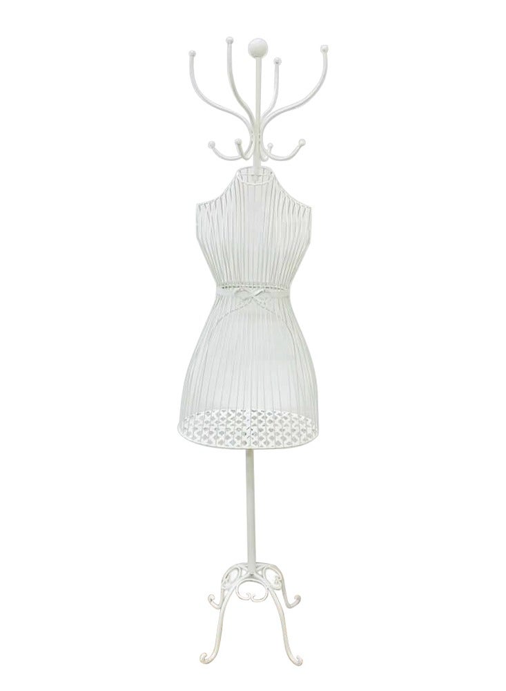 Female Dress Form Mannequin with Adjustable Hight White 37x170x37cm