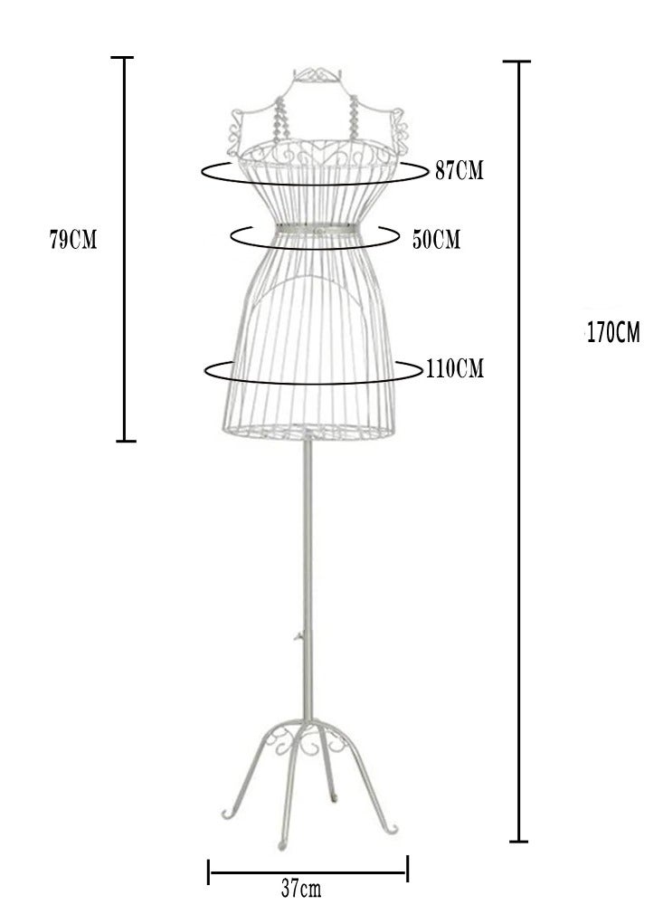 Mannequin Female Dress Form with Adjustable Hight Torso Body Metal Mannequin Dress Model Half Body Metal Wire Female Body Mannequin For Home Shope Display Stand