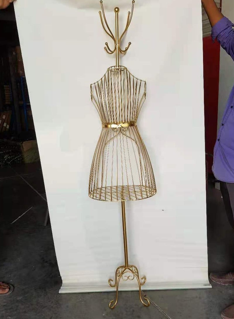 Female Metal Mannequin Gold 37x170x37cm