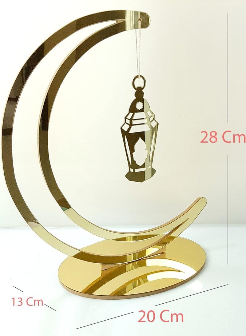 Elegant Acrylic Ramadan Decorations for Home Lightweight Islamic Craft Ornaments, Perfect Crescent Ornaments for Ramadan Parties, Radiant in Gold.