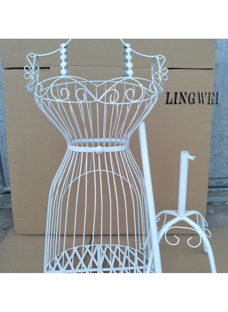 Mannequin Female Dress Form Mannequin with Adjustable Hight Torso Body Metal Mannequin Dress Model Half Body Metal Wire Female Body Dress Form For Home Shope Display Stand