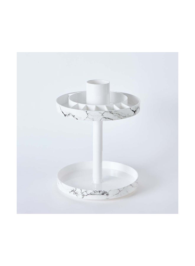 Marble 2-Tier Rotating Cosmetic Organiser 26 x 34 x 26 cm