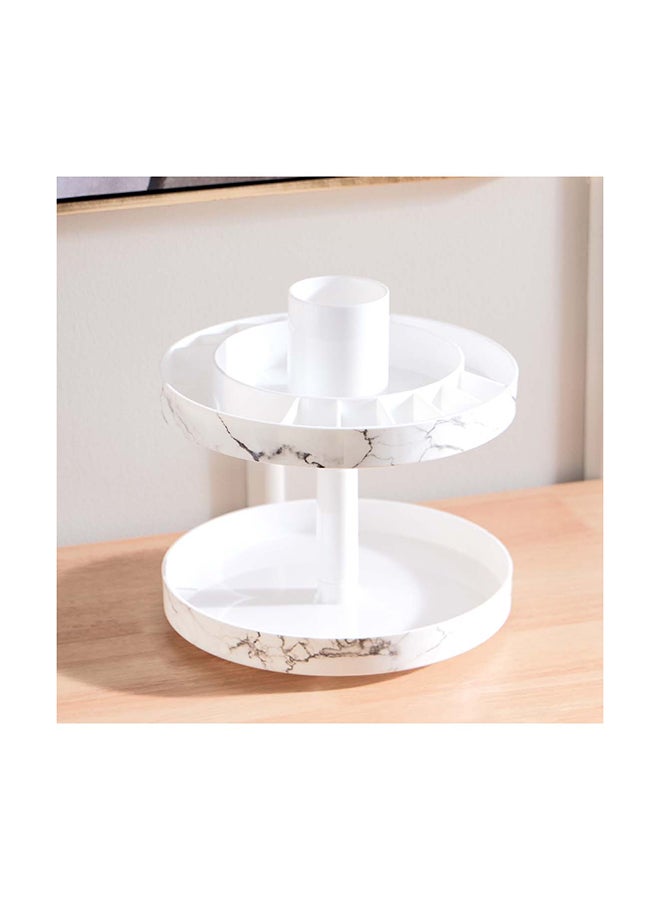 Marble 2-Tier Rotating Cosmetic Organiser 26 x 34 x 26 cm