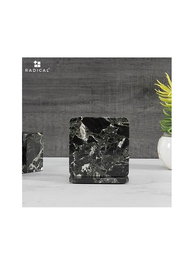 Radicaln Marble Coasters for Drinks Black Square 3.5 Inches Handmade Coasters for Coffee Table and bar Table - Coffee Bar Accessories & Living Room décor