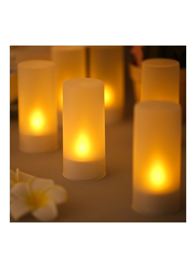 12-Piece LED Rechargeable Candle Lights White 20centimeter