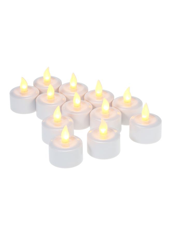 12-Piece LED Rechargeable Candle Lights White 20centimeter