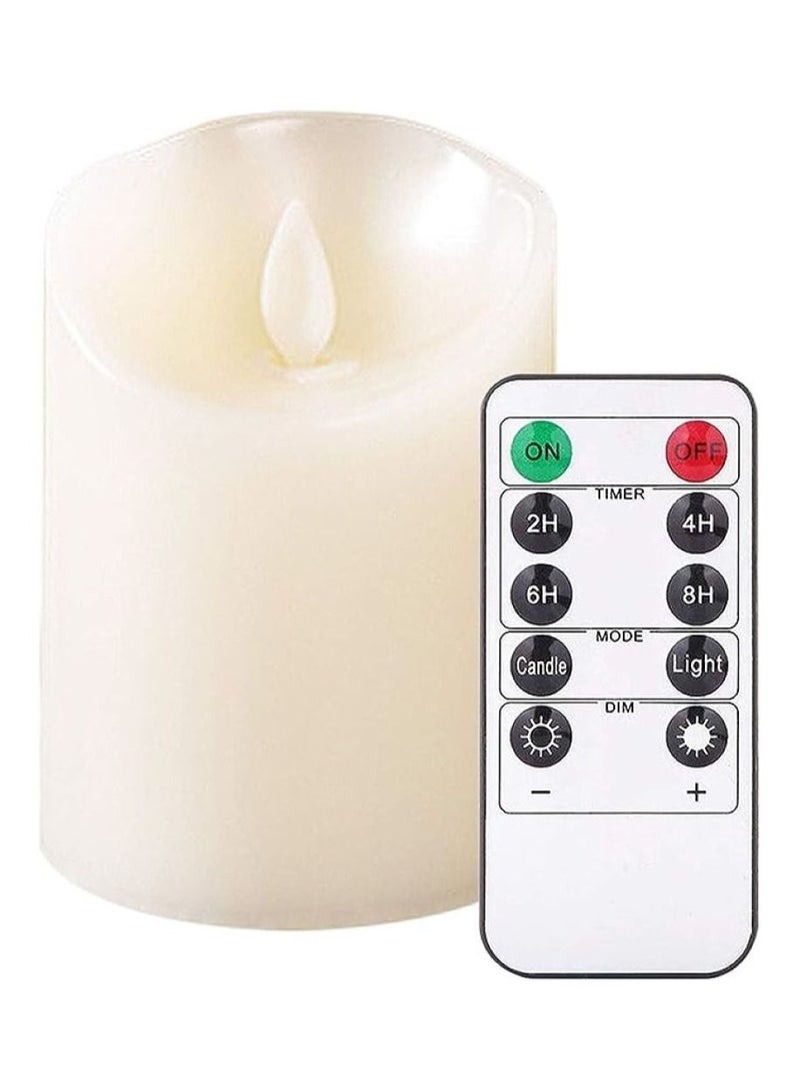 Rechargeable Electric LED Real Wax Candle Lights, Flameless and Warm White Plus LED Moving Wick Flickering Candle Lights with Remote Control