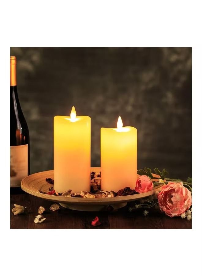 Set Of 4 Flameless LED Candle Light With Remote Control Ivory