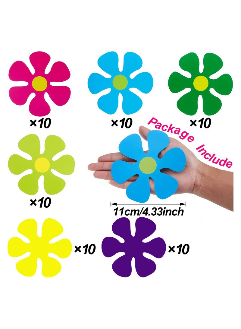 SYOSI 60 Pcs Mini Retro Shaped Cutouts Flower for Hippie Party Craft or Home Wall Decoration