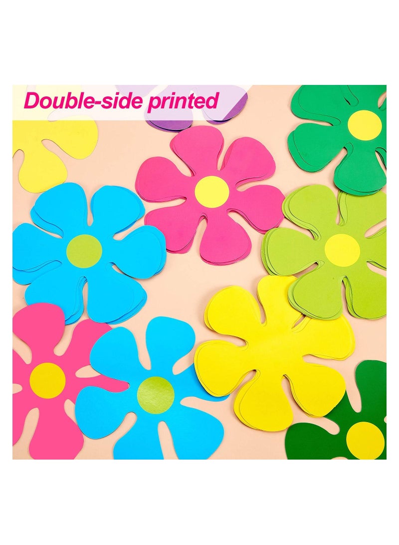 SYOSI 60 Pcs Mini Retro Shaped Cutouts Flower for Hippie Party Craft or Home Wall Decoration