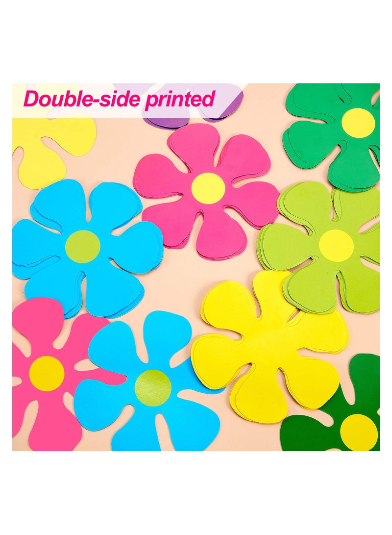 SYOSI 60 Pcs Mini Retro Shaped Cutouts Flower for Hippie Party Craft or Home Wall Decoration