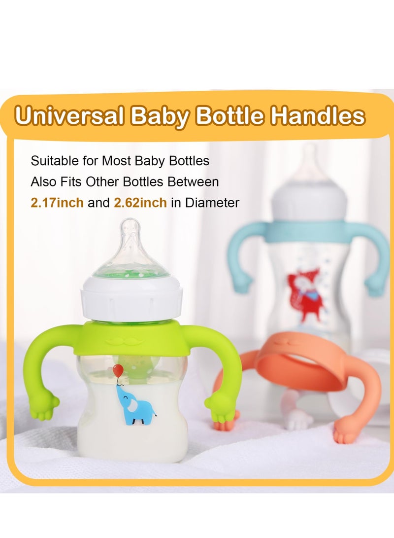 Toddler Bottle Grip Aids 4 Pack Soft Silicone Handles for Baby Bottles Empower Your Little One to Self Hold Bottles and Sipper Cups Fits 1.85