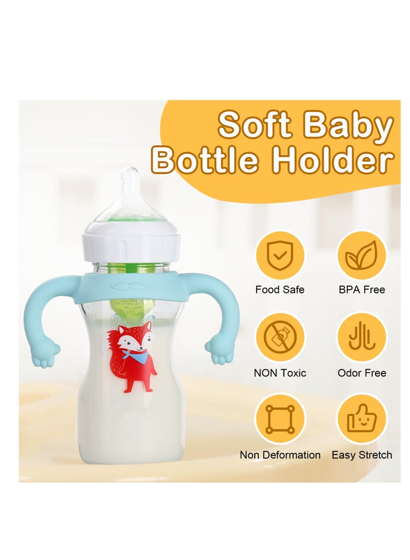 Toddler Bottle Grip Aids 4 Pack Soft Silicone Handles for Baby Bottles Empower Your Little One to Self Hold Bottles and Sipper Cups Fits 1.85