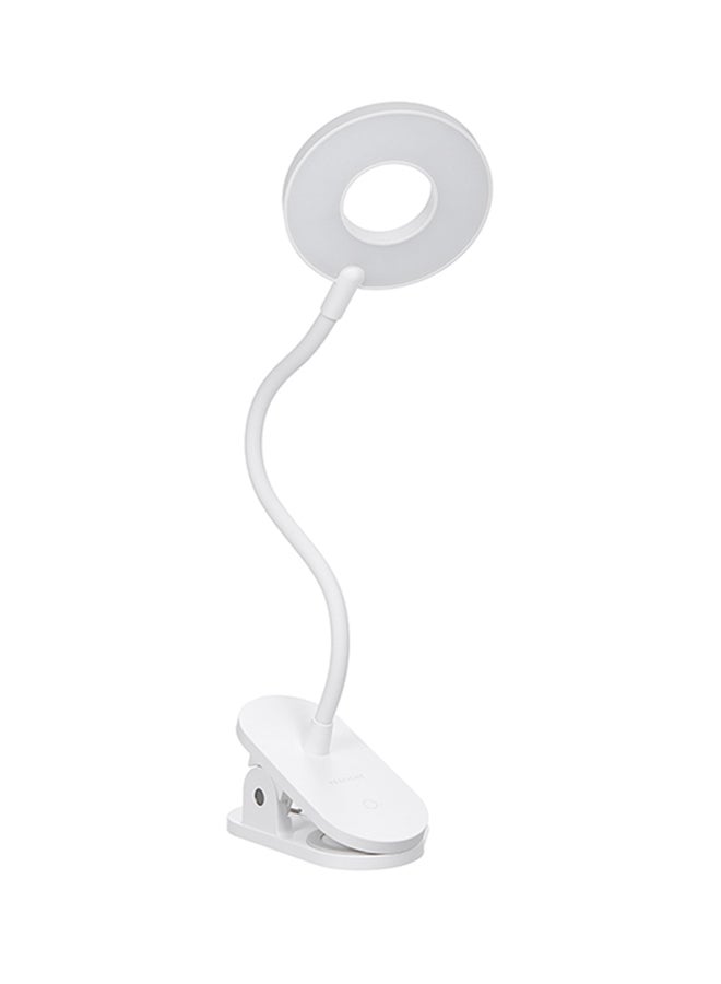 USB Rechargeable Clip On Table Lamp White