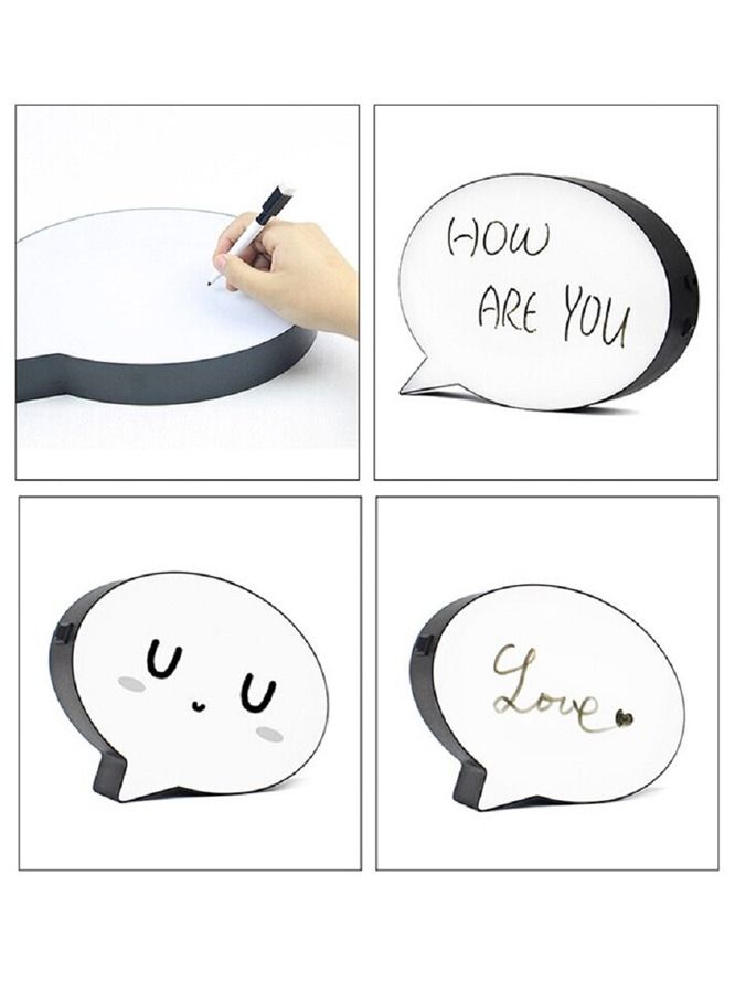 LED Light Box Speech Bubble Erasable Message Board with Marker Pen 30x20cm