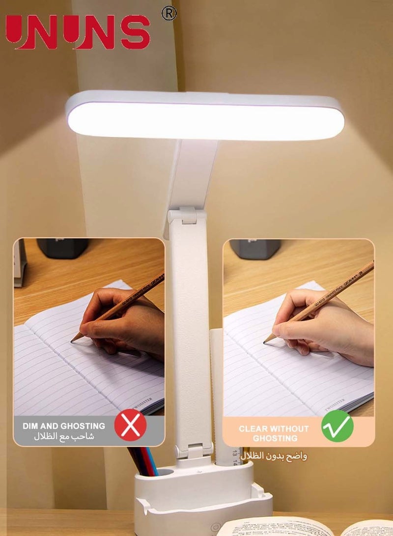 LED Desk Lamp With USB Port,Eye-Caring Table Lamp With 3 Color Light Modes,Remote Control Desk Lamp Desk Light With Phone Holder And Storage,Led Desk Lamp