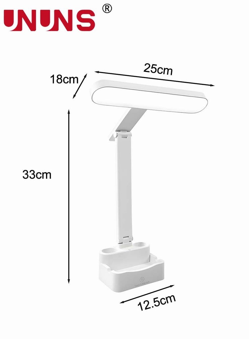 LED Desk Lamp With USB Port,Eye-Caring Table Lamp With 3 Color Light Modes,Remote Control Desk Lamp Desk Light With Phone Holder And Storage,Led Desk Lamp