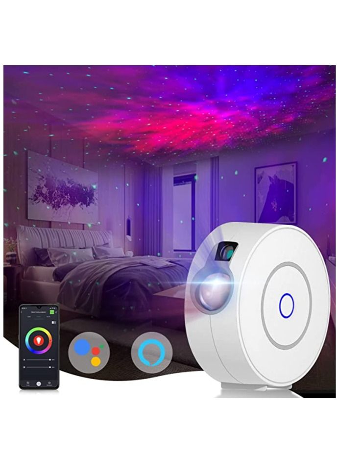 Smart Galaxy Projector,LED Starry Sky Night Light Star Projector,Nebula Ceiling Night Light App & Voice Controlled for Gaming Room,Bedroom,Home Theater,Camp Tent