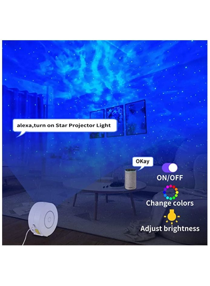 Smart Galaxy Projector,LED Starry Sky Night Light Star Projector,Nebula Ceiling Night Light App & Voice Controlled for Gaming Room,Bedroom,Home Theater,Camp Tent