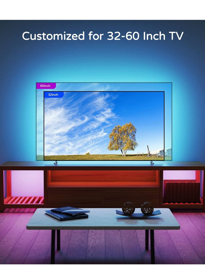 Decorative Light TV LED Backlight 8.2ft Led Light for TV 32-60 inch Monitor Backlight HD TV Wall Mount Work Space Game Room Decor LED Polarized Ambient Mood Lighting Kit