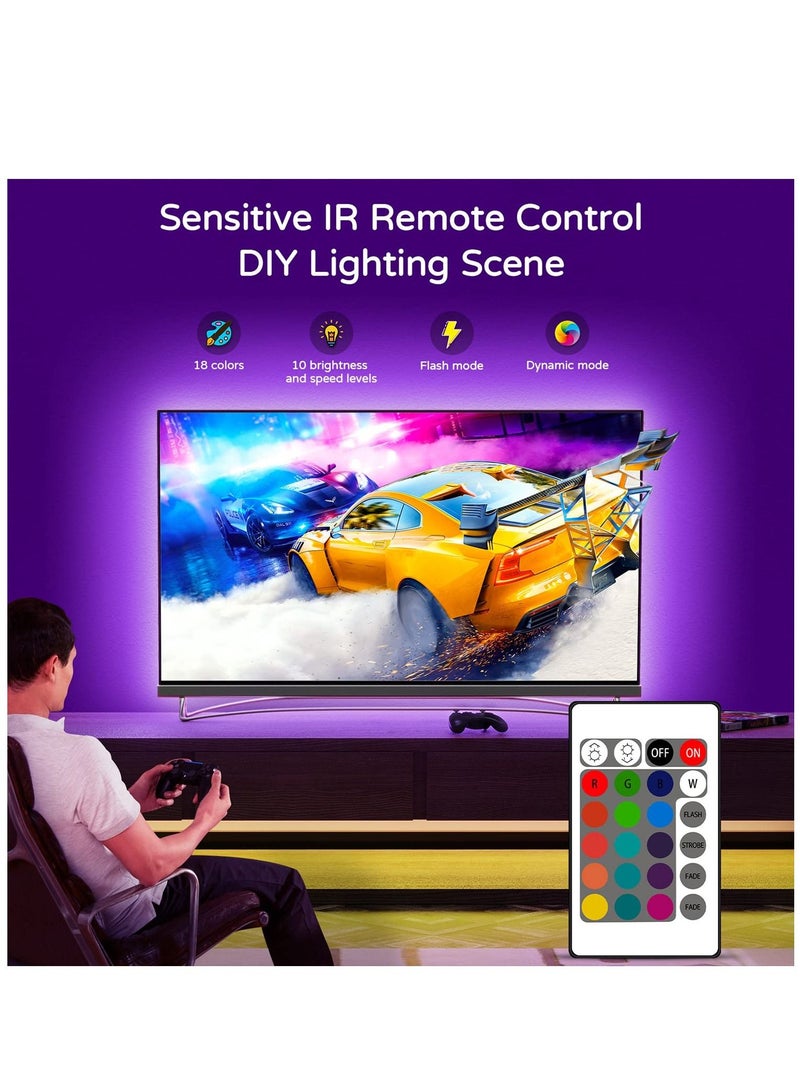 Decorative Light TV LED Backlight 8.2ft Led Light for TV 32-60 inch Monitor Backlight HD TV Wall Mount Work Space Game Room Decor LED Polarized Ambient Mood Lighting Kit