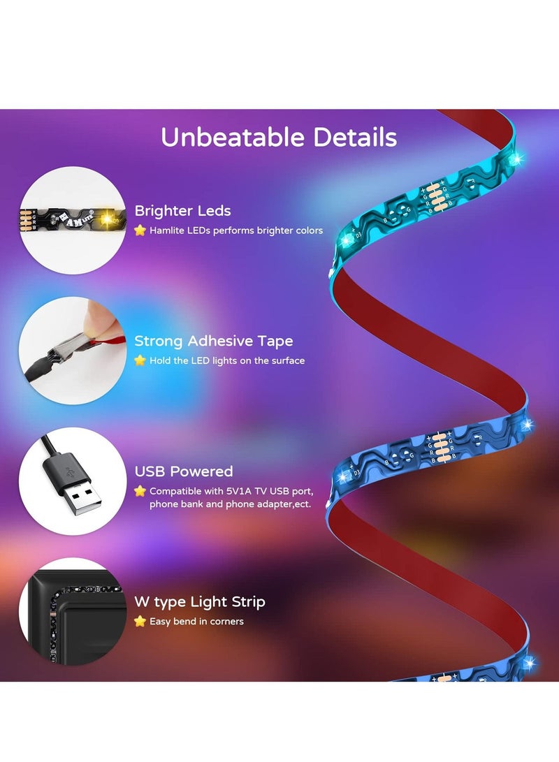 Decorative Light TV LED Backlight 8.2ft Led Light for TV 32-60 inch Monitor Backlight HD TV Wall Mount Work Space Game Room Decor LED Polarized Ambient Mood Lighting Kit