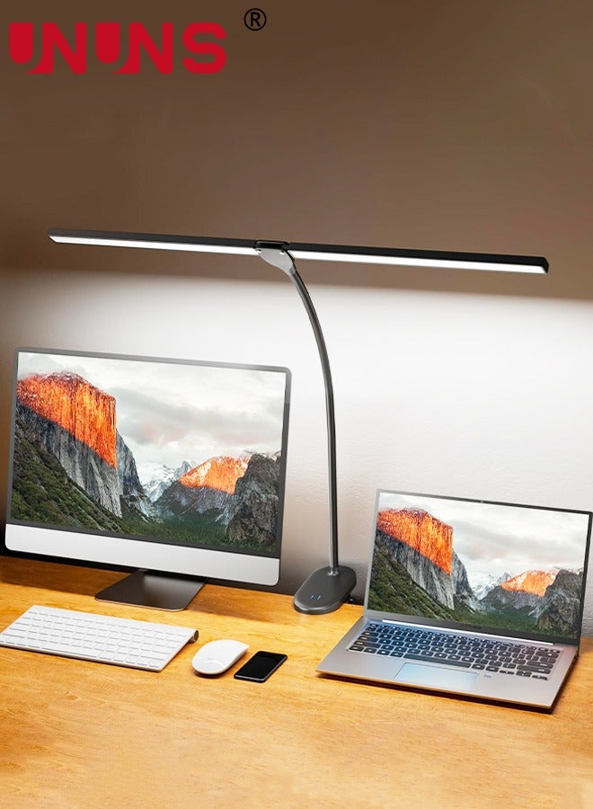 Desk Lamp,24 LED 900LM Double Head LED Desk Light,3 Modes Dimmable LED Desk Lamp Clip On Light,Rechargeable LED Desk Lamps For Home Office,Study,Piano