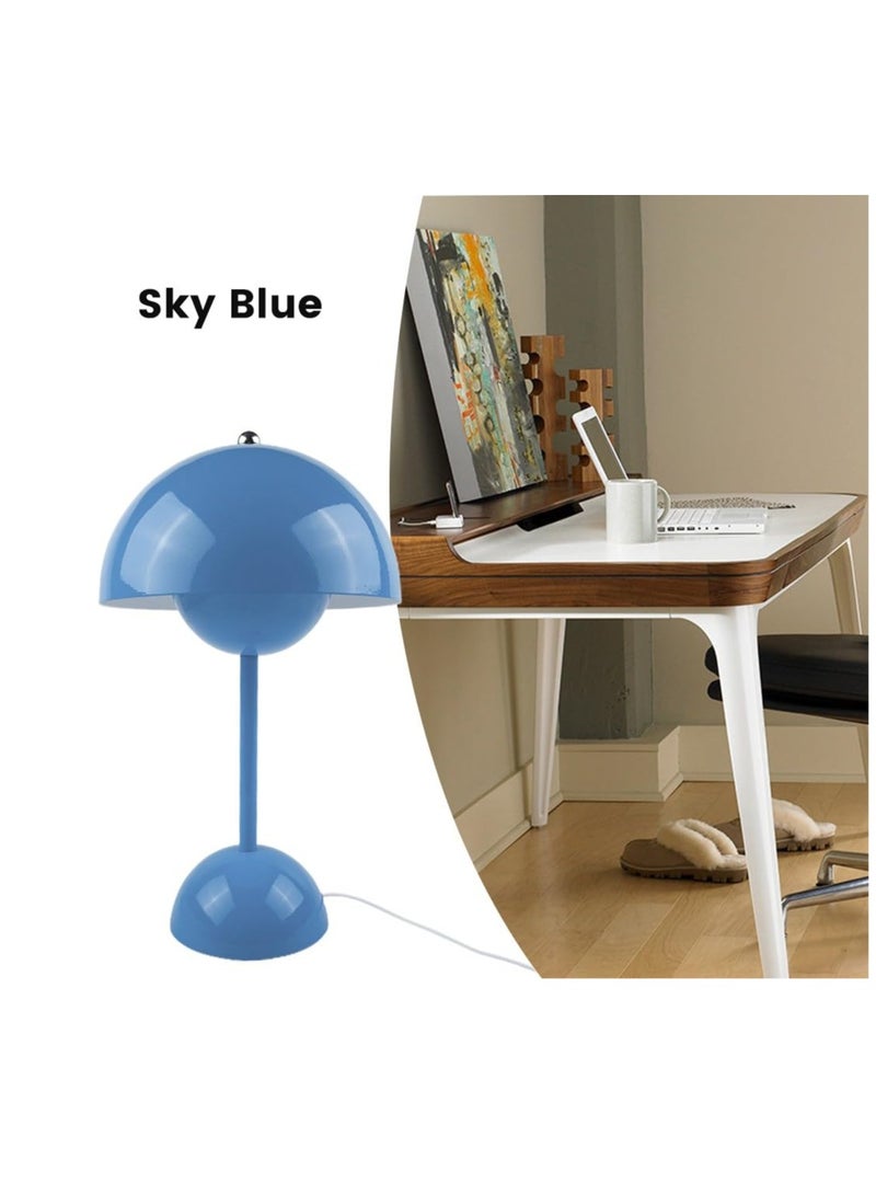 Modern LED Desk Lamp, 3-Way Dimmable Touch Bedside Reading Lamp, Minimalist Small Nightstand Table Lamp with Mushroom Dome Shade for Bedroom Living Room Office