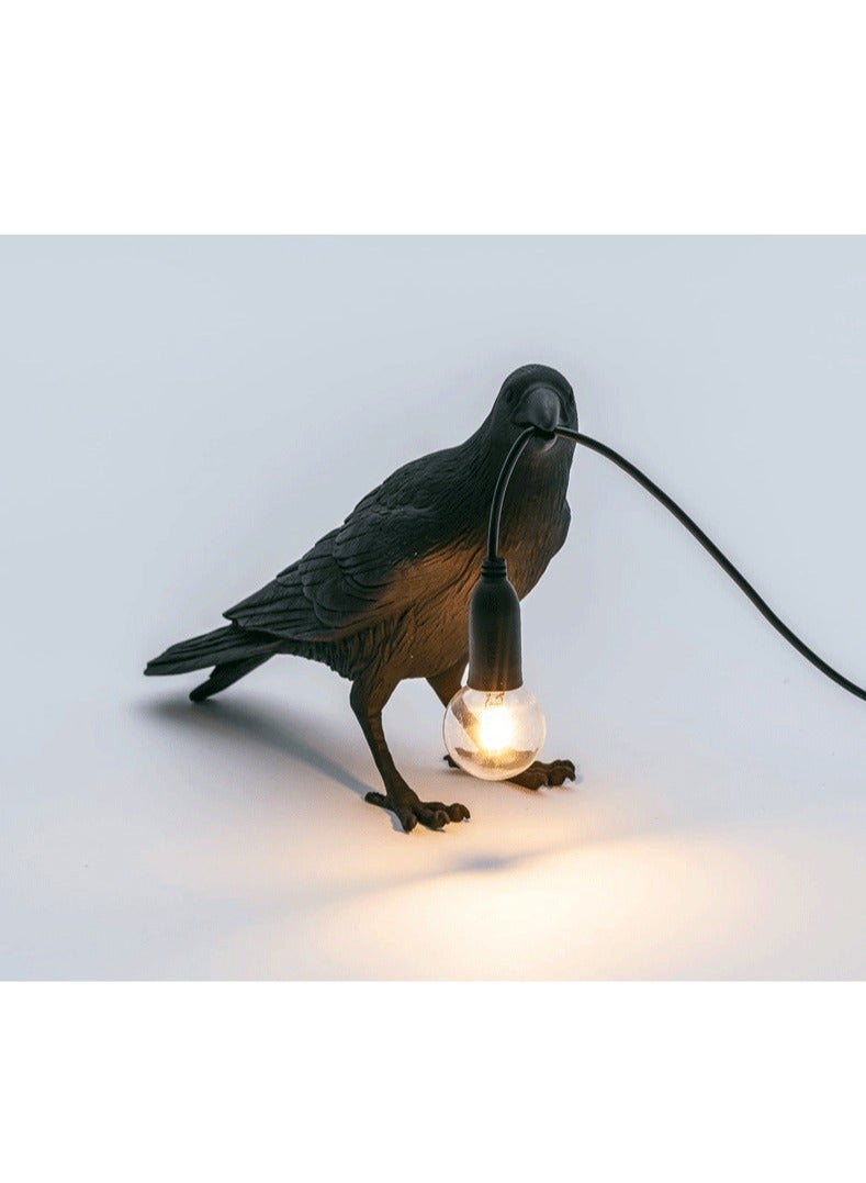 Lucky Bird Decorative Night Light, Crow Wall Lamp, Table Lamp, Home Furnishings, Bedroom Bedside, Living Room (Black Standing)