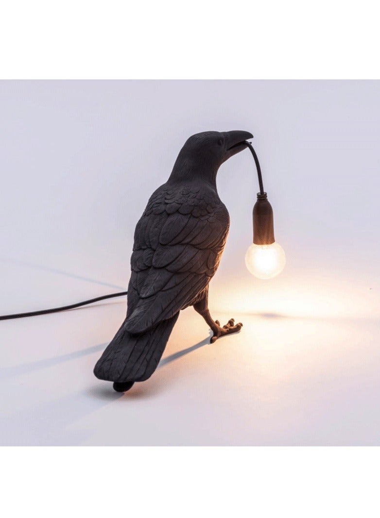 Lucky Bird Decorative Night Light, Crow Wall Lamp, Table Lamp, Home Furnishings, Bedroom Bedside, Living Room (Black Standing)