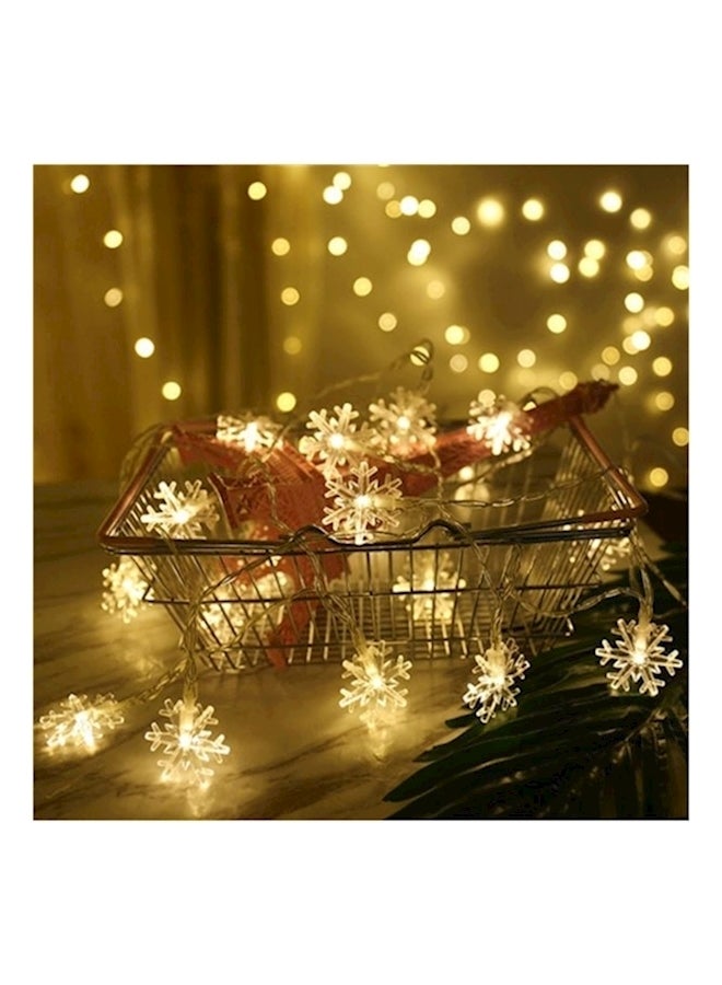 1000 LED Snowflake String Fairy Lights Yellow